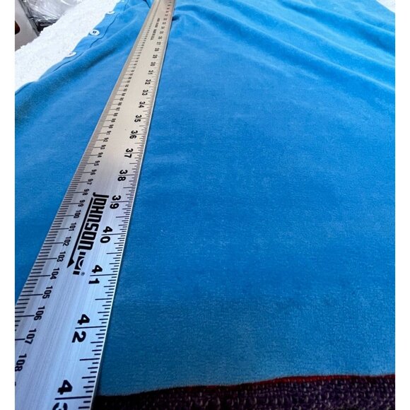 Vintage Sonia Rykiel Paris Women's 3/4 Sleeve Midi Dress Blue Side-Button Detail - Picture 7 of 7